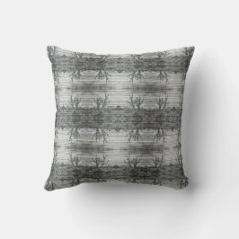 Almofada Cactus Plants On Wood Planks Black And White Photo