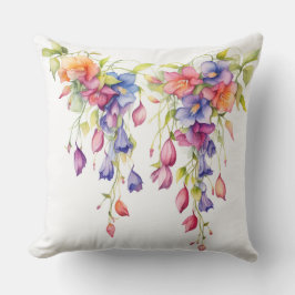 ALMOFADA CADEIA DE FLORES COLORIDAS DE ÁGUA BONITO