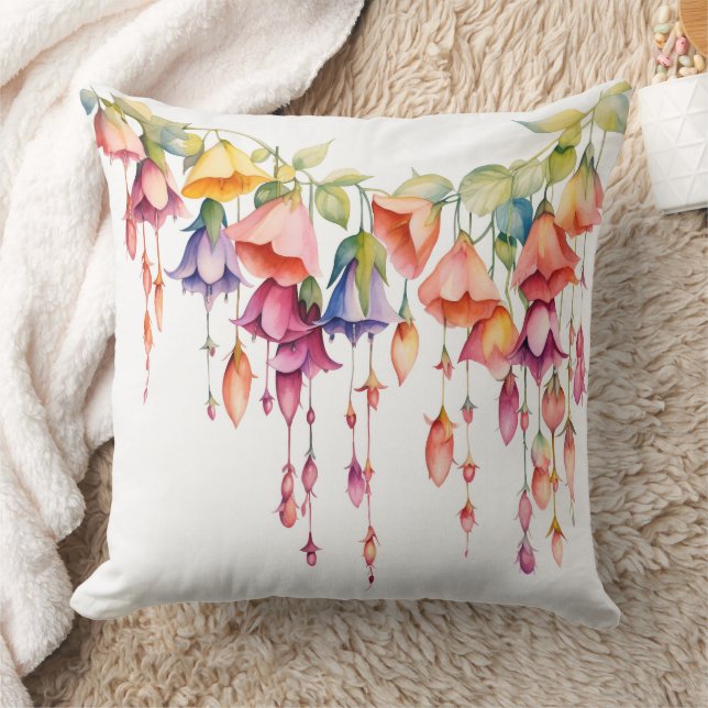 ALMOFADA CADEIA DE FLORES COLORIDAS DE ÁGUA BONITO (Cobertor)