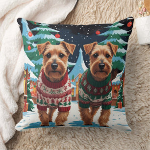 Almofada Cães Biewer Terrier Natal Neve Férias