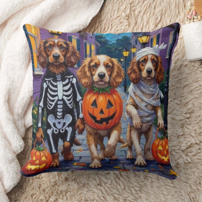 Almofada Cães Cocker Spaniel fazendo Trick-or-Treating no H (Cobertor)