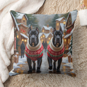 Almofada Cães Corso Natal Neve Férias