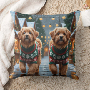 Almofada Cães Coton De Tulear Natal Neve Férias