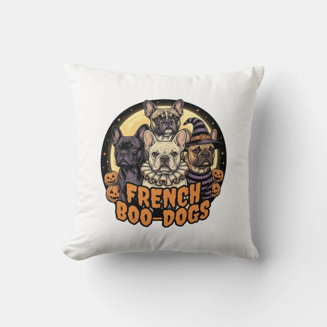 Almofada Cães de Boo Franceses Design de Bulldog Francês de (Frente)