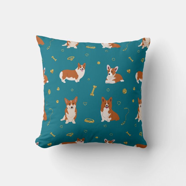 Almofada Cães Engraçados De Corgi (Frente)