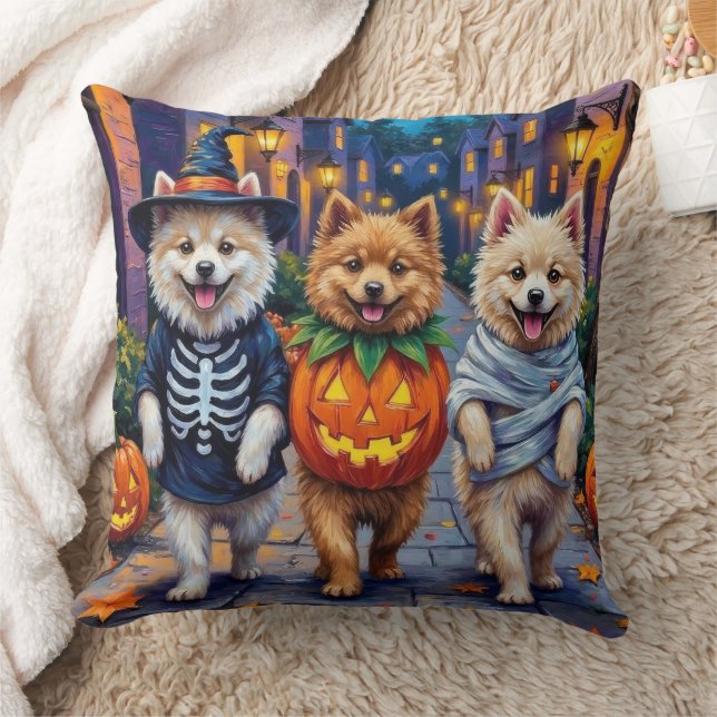 Almofada Cães Samoyed Trick-or-Treating Fantasias de Hallow (Cobertor)