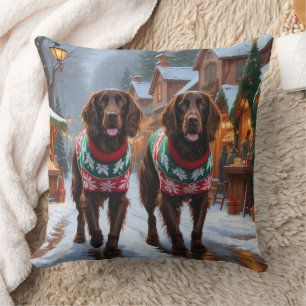 Almofada Cães Setter Inglês Natal Neve Feriado