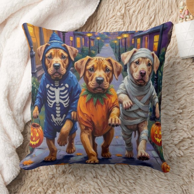 Almofada Cães Shar Pei com Fantasias de Halloween fazendo D (Cobertor)