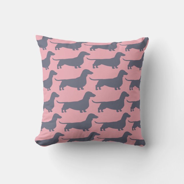 Almofada Cães Sólidos e Sólidos Pattern Fun Doxie Lover's (Frente)