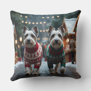 Almofada Cães Terrier Skye Natal Neve Férias 