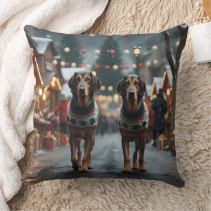 Almofada Cães Wolfhound Natal Neve Férias