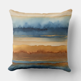 Almofada Café azul e abstrato de creme