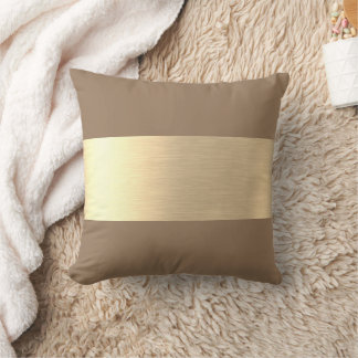 Almofada Café Castanho Dourado Folha Rústica Faux