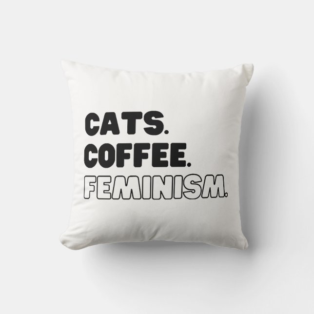 Almofada Café com Gatos Feminismo (Frente)