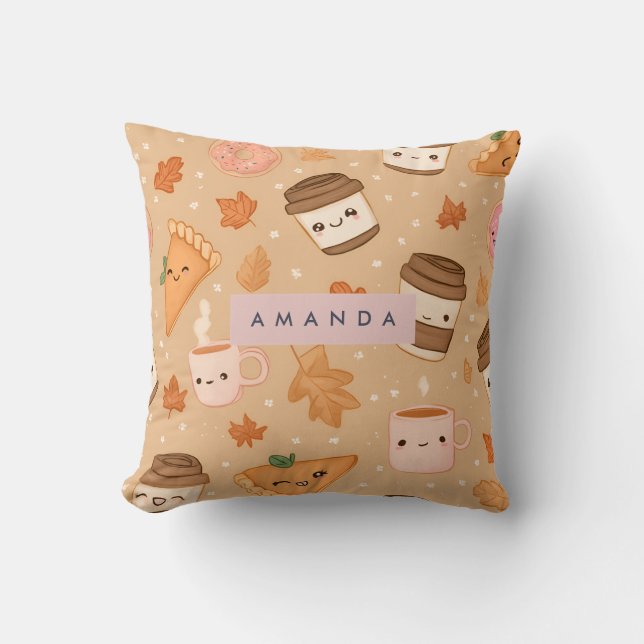 Almofada Café de Abóbora Personalizado (Frente)