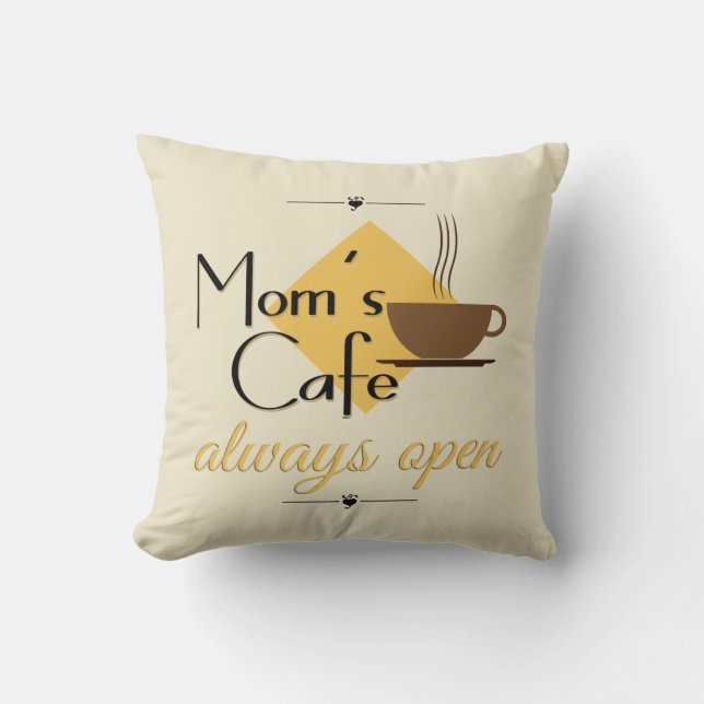 Almofada Café de mãe sempre aberto (Frente)