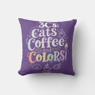 Almofada Café e Cores dos Gatos