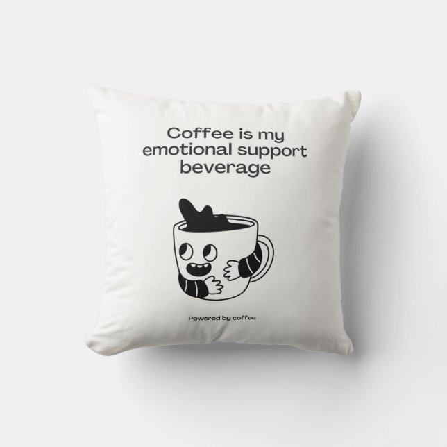 Almofada Café é minha bebida de suporte emocional (Frente)