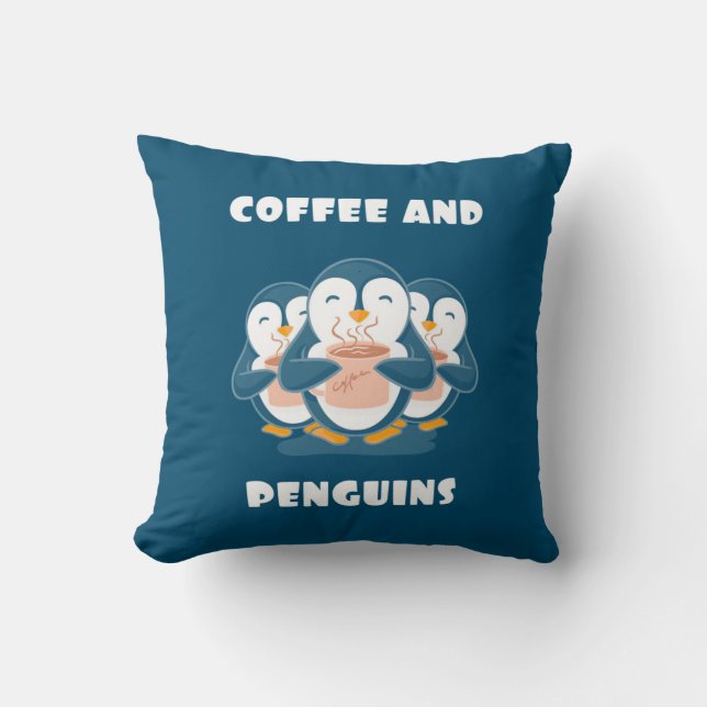 Almofada Café E Pinguins (Frente)