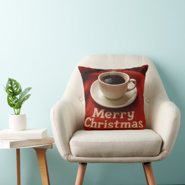 Almofada Café Em um Cobertor Alegre de Natal (Cadeira)