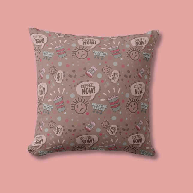 Almofada Café Reproduzido Agora Padrão de Mocha (Criador carregado)