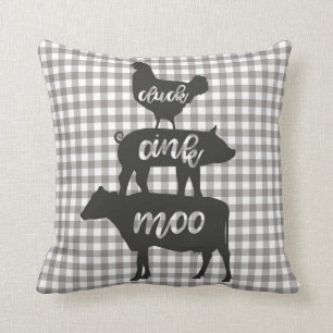 Almofada Cai Cuca Faz "mú" Frango Vaca Porco Casa de Fazend