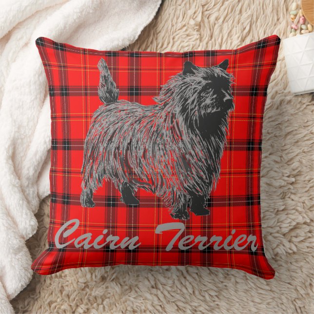 Almofada Cairn Terrier na Xadrez (Cobertor)