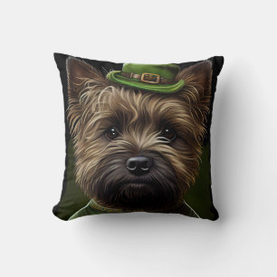 Almofada Cairn Terrier vestido para o Dia de São Patrício