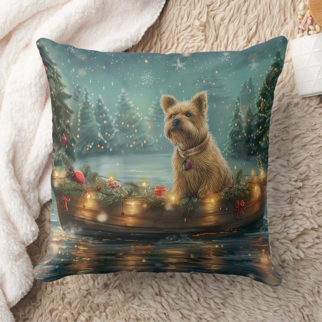 Almofada Cairn Terrier Viagem Festiva de Natal (Cobertor)