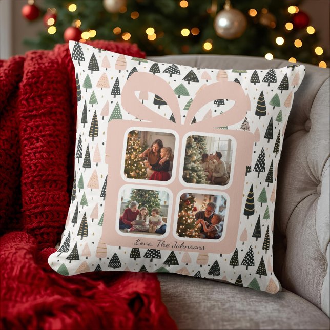 Almofada Caixa de Presente de Natal Moderna Personalizada c (Criador carregado)