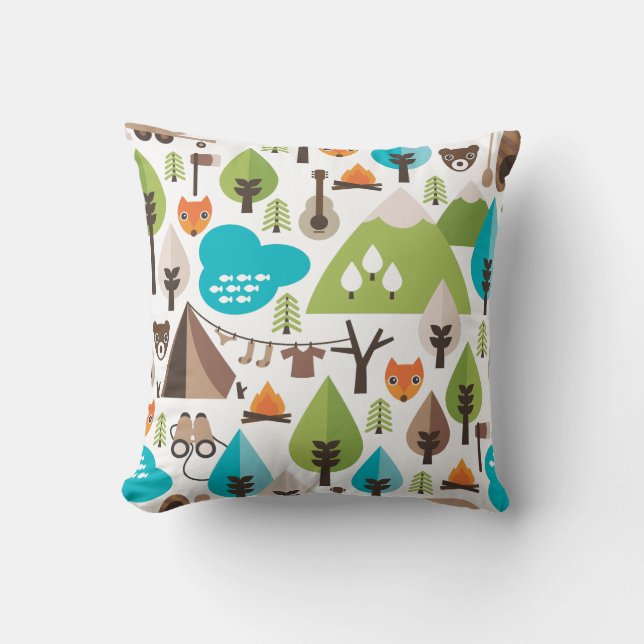 Almofada Caixa retro bonito do travesseiro do teste padrão (Frente)