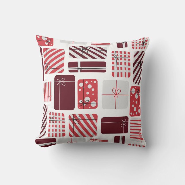 Almofada Caixas de Presente Vermelhas e Brancas Sem Fio Pad (Frente)