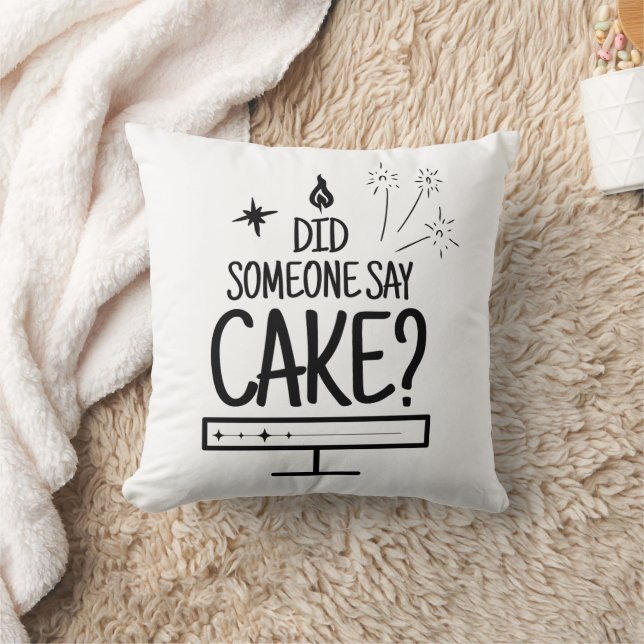 Almofada Cake Lover Quote Minimal Black Typography White (Cobertor)