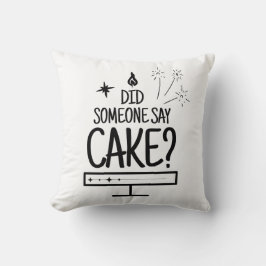 Almofada Cake Lover Quote Minimal Black Typography White
