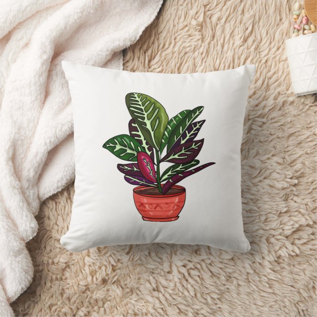 Almofada Calathea Travesseiro decorativo de Planta desenhad (Cobertor)