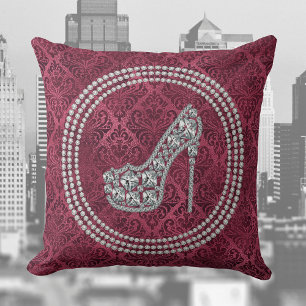 Almofada Calçado De Glam Diamond Stiletto Na Burgundy Damas