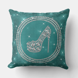 Almofada Calçado Glam Diamond Stiletto Em Teal