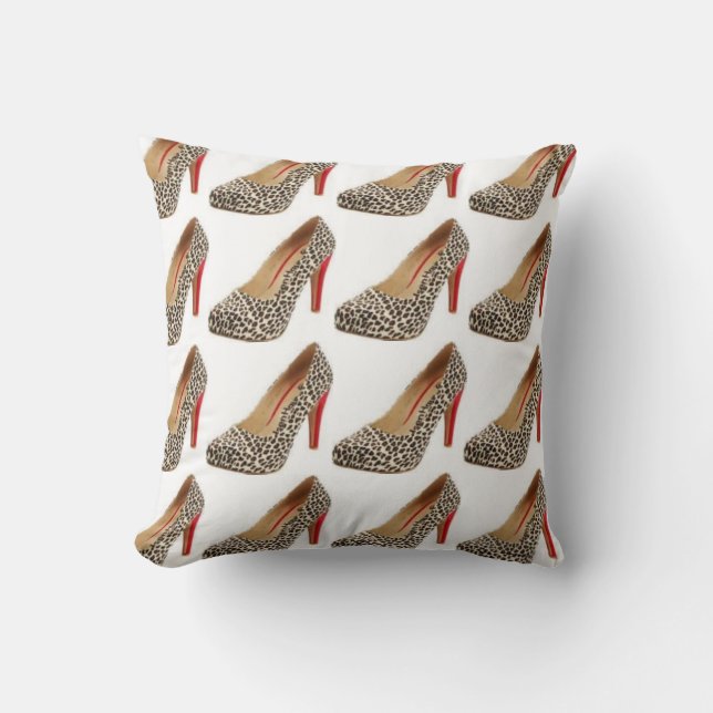 Almofada Calçado-leopardo Travesseiro de moda (Frente)