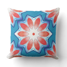 Caleidoscópio estrelado vermelho-azul com dez pont