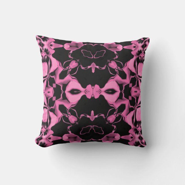 Almofada Caleidoscópio Rosa c/Preto (Frente)