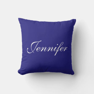 Almofada Caligrafia Azul Única e Elegante Moderna