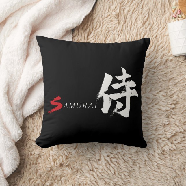 Almofada Caligrafia Japonesa Kanji Samurai (Cobertor)