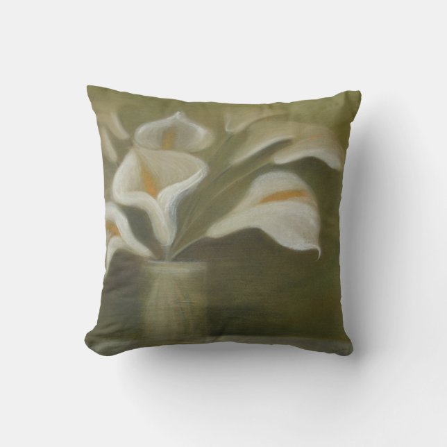 Almofada Calla Corta Flores Em Vaso Artístico-Vazio (Frente)
