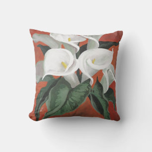 Almofada Calla Lily Em Um Fundo Vermelho