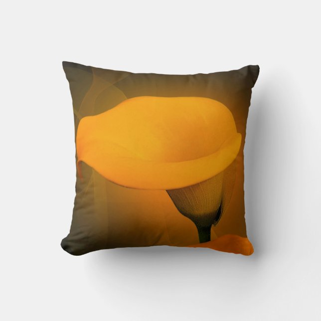 Almofada Calla Lily Warm Yellow Mist Background (Frente)