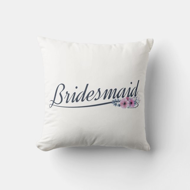 Almofada Calliografia de Casamento de Bridesmaid | TRAVESSE (Frente)