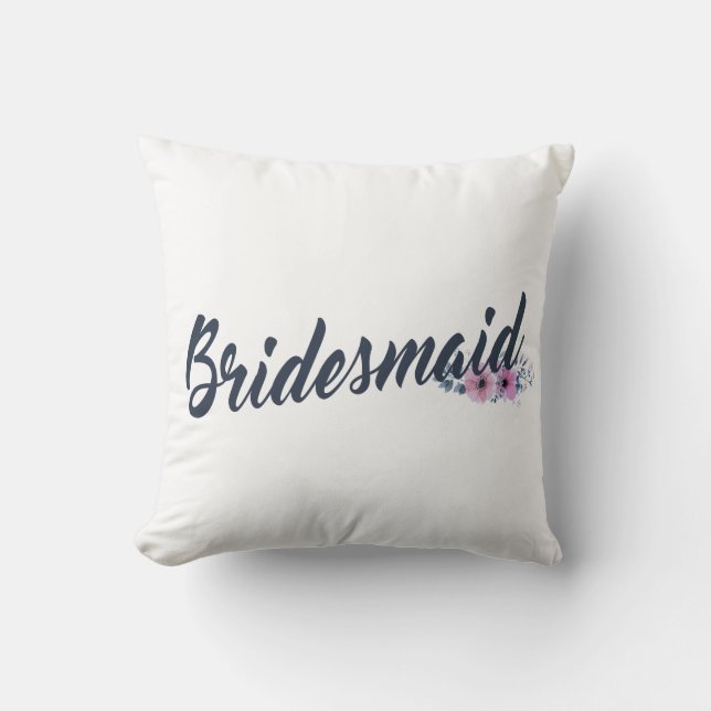Almofada Calliografia de Casamento de Bridesmaid | TRAVESSE (Frente)