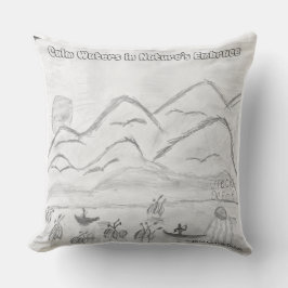 Almofada 'Calm Waters in  Nature's Embrace' Throw Pillow