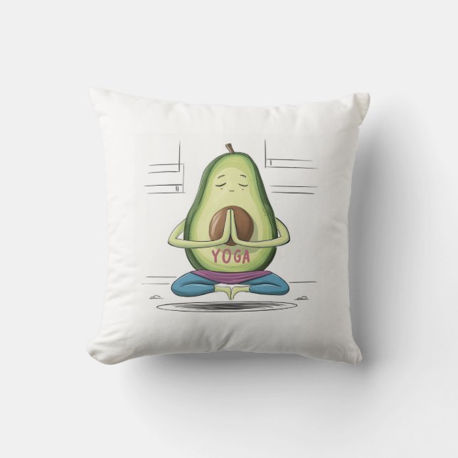 Almofada "Calma Avocado Yoga Travesseiro" (Frente)