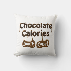 Almofada Calorias de Chocolate Não Contam - Humor de Dieta